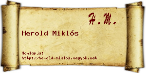 Herold Miklós névjegykártya